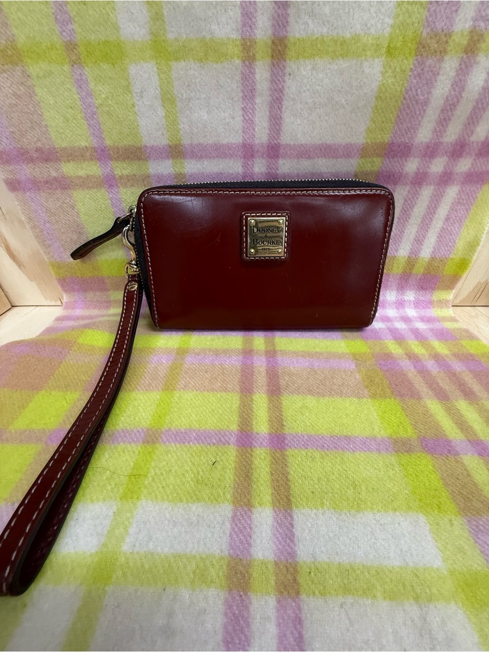 Dooney & Bourke Red MaroonLeather Wristlet